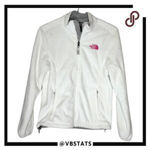 The North Face Women's White Fleece Breast Cancer Zip Osito Jacket White Medium